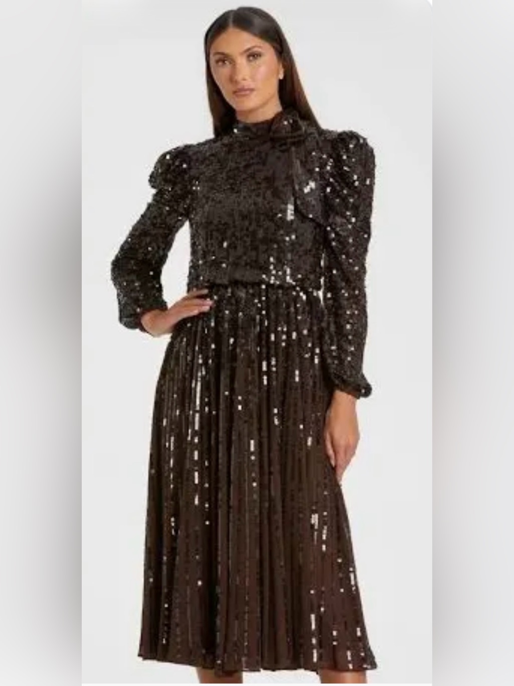 New Mac Duggal Midi Sequin Dress - Size 8